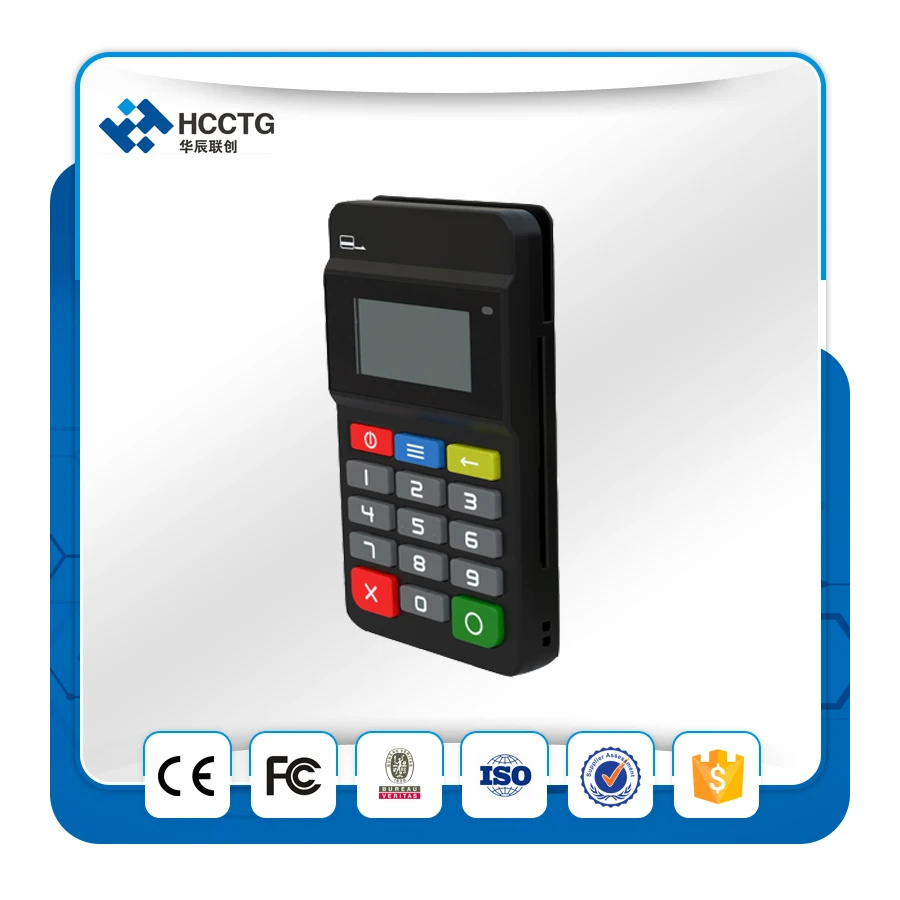 MPOS мобильный платежный терминал считыватель магнитных карт NFC и IC чип считыватель карт с клавиатурой-HTY711