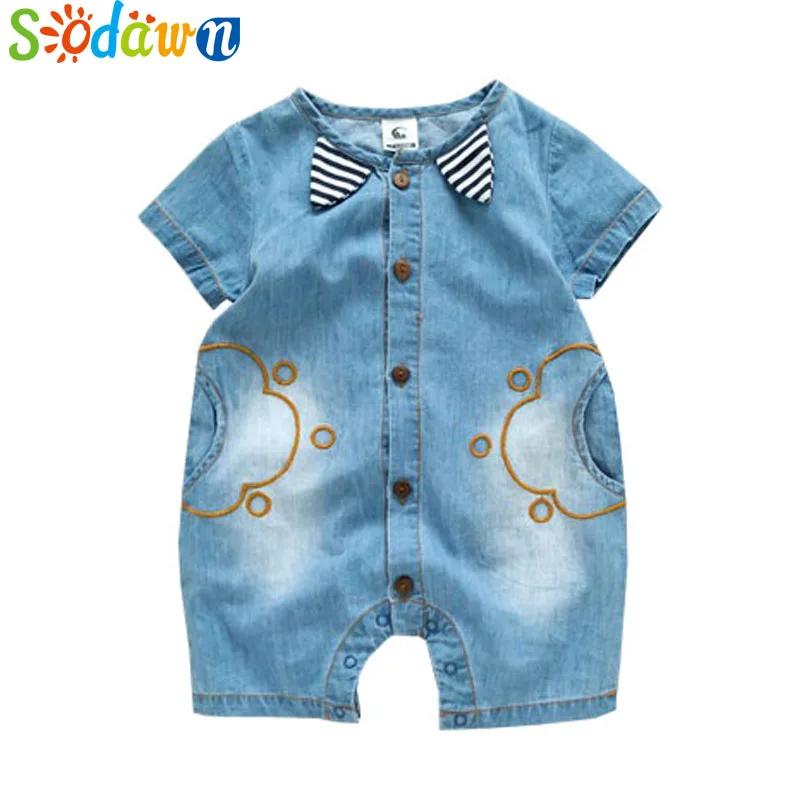 

Sodawn Summer New Fashion Baby Clothing Sets Stripe Ears Denim Jumpsuits Comfortable Baby Boy/Girls Clothes Infant Clothes