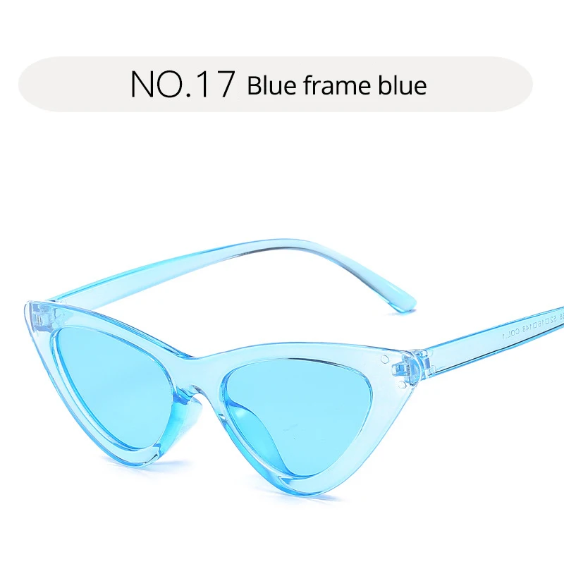 OHMIDA, модные, дешевые, кошачий глаз, солнцезащитные очки, женские,, фиолетовые, зеркальные, солнцезащитные очки для женщин, Ретро стиль, Ретро стиль, Oculos De Sol Feminino - Цвет линз: Blue frame blue