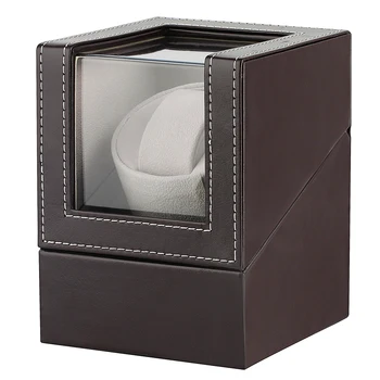 

2019 UK/US/AU/EU Plug Single Watch Winder Practical Black Leather Box Case Quiet Motors Automatic Watches Winder