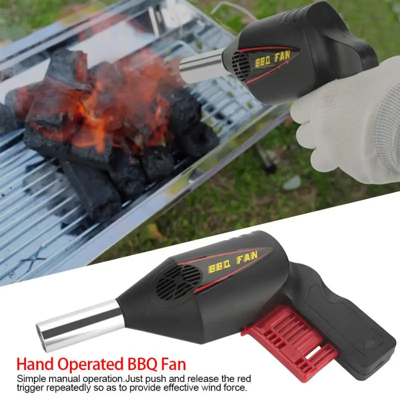 Portable Outdoor Camping Picnic Grill Barbecue Tool Manual Operated BBQ Fan Air Blower