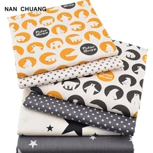 NanChuang 6 шт./лот серия с мультяшным медведем саржевая ткань tisule Ткань DIY швейный материал для стеганых изделий комплект для малышей и детей 40x50 см