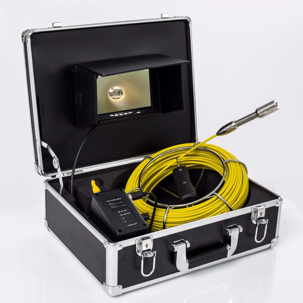 TP9200 7" LCD 20M Cable Sewer Pipe Drain Inspection Snake Camera system