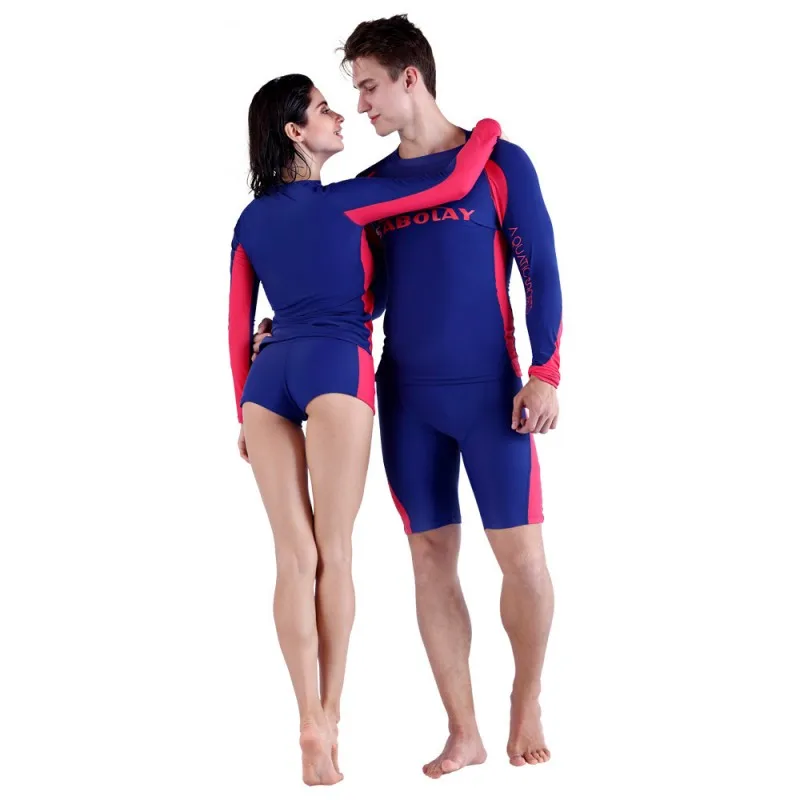 Lovers Surfing Rash Guard Bodysuit Bathing Suits Women Men Stretchy