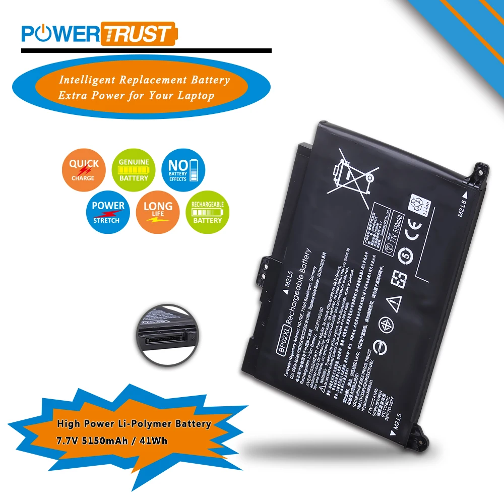 

PowerTrust 7.7V 5150mAh BP02XL Laptop Battery for HP Pavilion PC 15 15-AU 15-AU010WM HSTNN-LB7H BP02041XL 849569-421