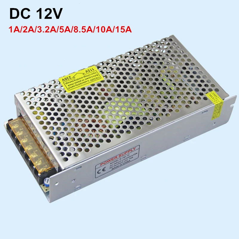 

High Quality 12V 1A 2A 3A 5A 8A 10A 15A 20A 30A 360W Switching Power Supply Driver For LED Light Strip Display AC200-240V