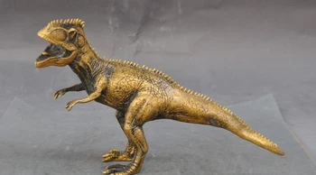 

10" Lucky Old China Feng Shui Bronze Animal Beast Dinosaur The dinosaurs Statues
