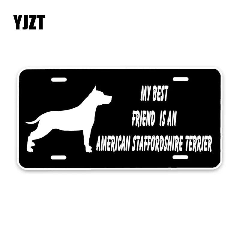 YJZT 15*7,3 см мой лучший друг-американский стаффордширский терьер, собака, автомобиль, все тело, ПВХ стикер для автомобиля, C1-4602