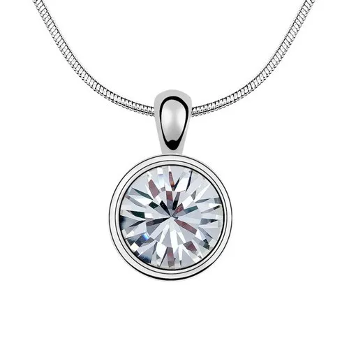 

Wholesale 2016 Fashion Lady Jewelry silver plated Round Crystal Necklace Pendant jewelry Without Chain