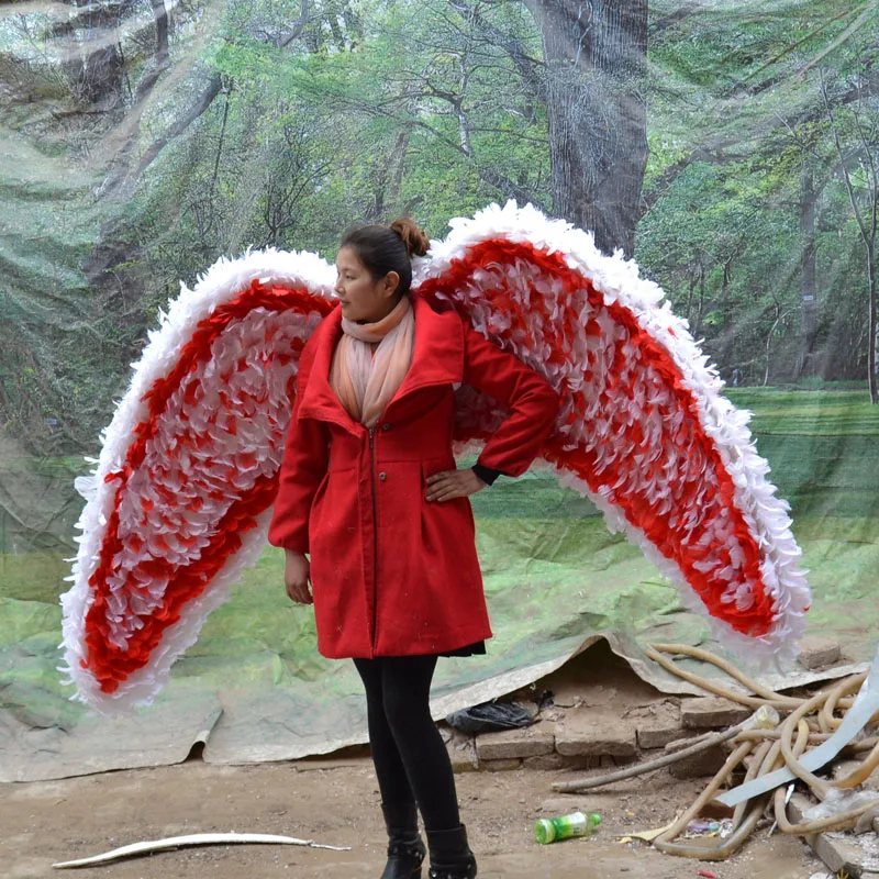 

overall length about 260cm angle wings colourful feathers wings,film Props party Cosplay Catwalk Stage Performance gift a1995