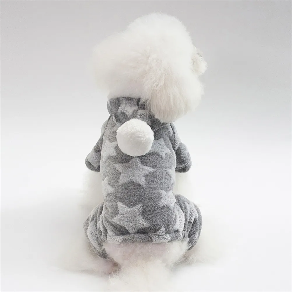 Warm Soft Fleece Pet Dog Cat Clothes Star Print Puppy Dog Costumes Winter Clothing For Small Medium Dogs Chihuahua Yorkie Outfit