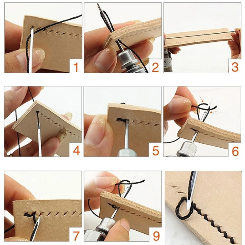 Кожевенное ремесло замок стежка шитье шило набор ниток Иглы Стежка Кожа Ткань