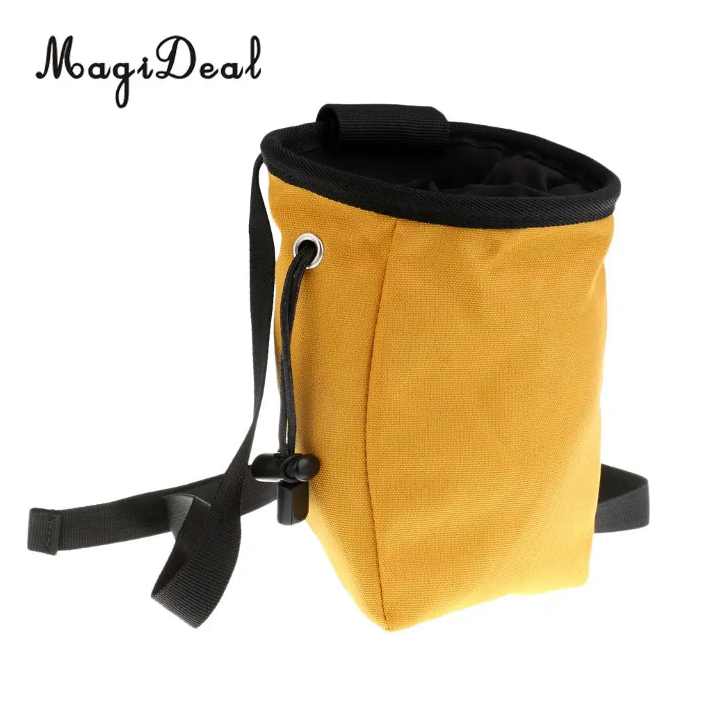 Rock Climbing Chalk Bag Mountaineering Bouldering Weightlifting Gym Magnesium Powder Storage Pouch with Zip Pocket & Waist Belt