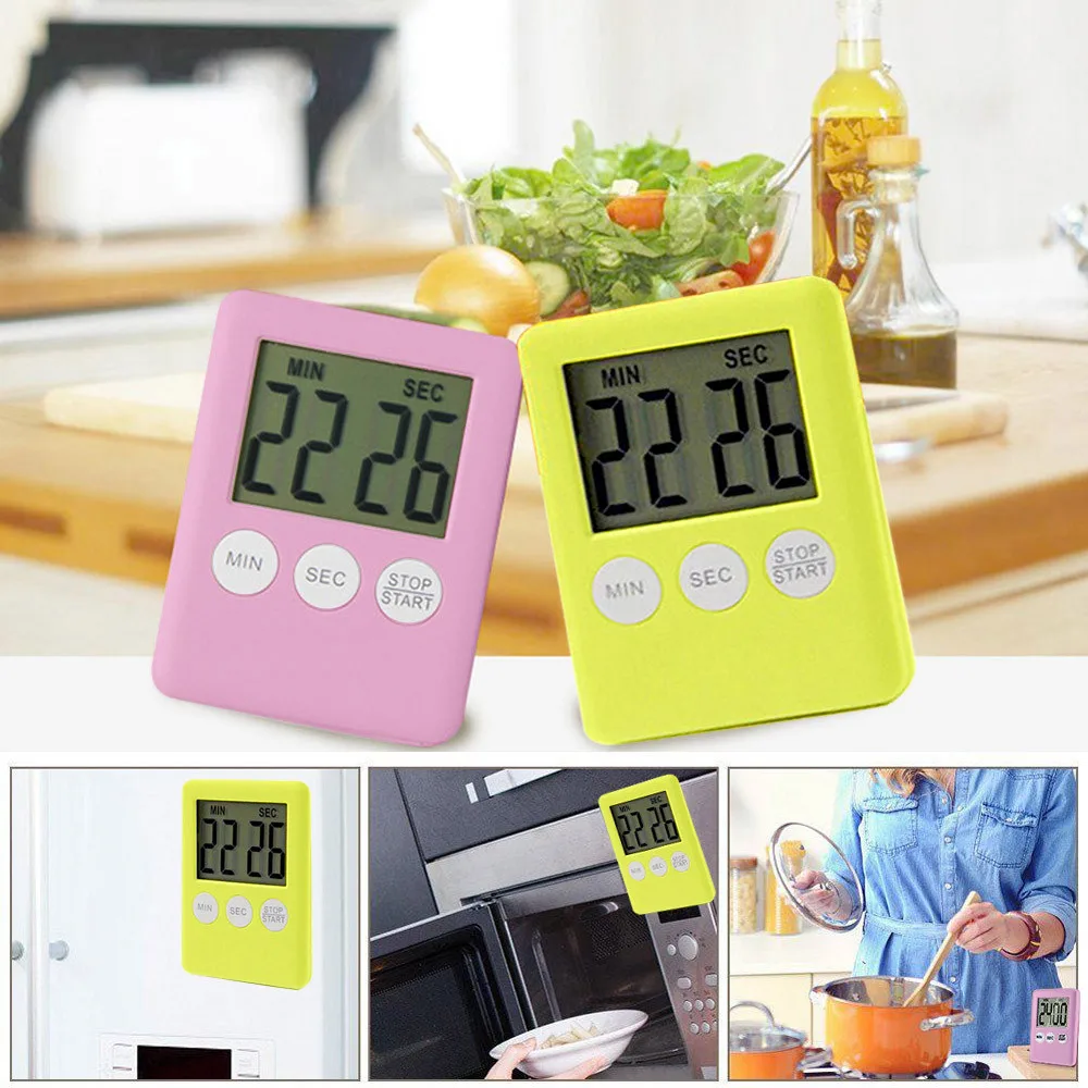 Hot Sale Large Digital LCD Kitchen Cooking Timer Count-Down Up Clock Alarm Magnetic Kitchen Weigh Accessories#200204