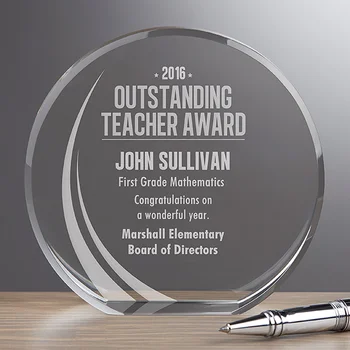 

Outstanding Teacher Personalized Premium Crystal Award Trophy Gift Packing