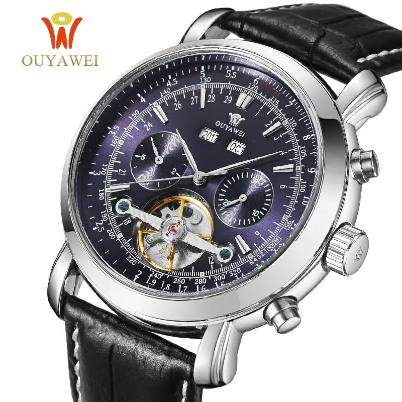 OUYAWEI Tourbillon механические автоматические часы мужские армейские Наручные Montre Mecanique