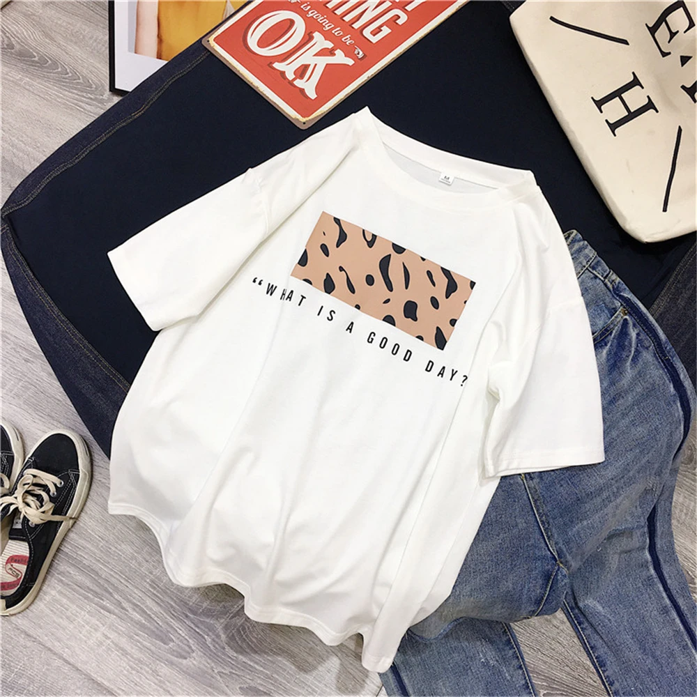 

Fashion Leopard Print T shirts Women 2019 Spring Summer Hot Tees Casual O-Neck Short Sleeve Harajuku Cool T-shirt Female Tops