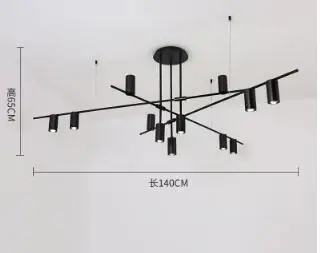 Скандинавский пост-Современный Креативный подвесной светильник простой бар гостиная столовая спальня индивидуальные подвесные светильники - Цвет корпуса: 12 heads black