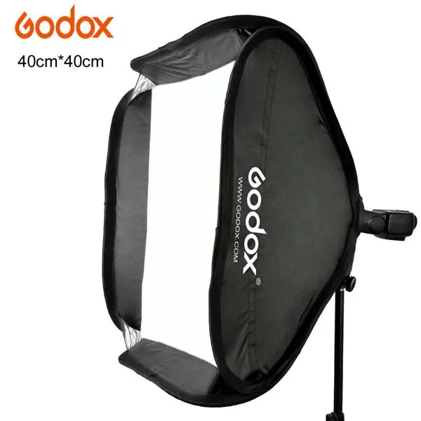 Портативный софтбокс GODOX Fold для фотостудии, рассеиватель 40x40 см с s-образным креплением Bowens, Набор сумок для вспышки Speedlite beauty Dish - Цвет: 40cm softbox