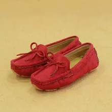 Обувь для девочек, Кожаные Мокасины, детская обувь с бантом, повседневная обувь для малышей, замшевые детские мокасины на плоской подошве, обувь для родителей и детей, 22-41