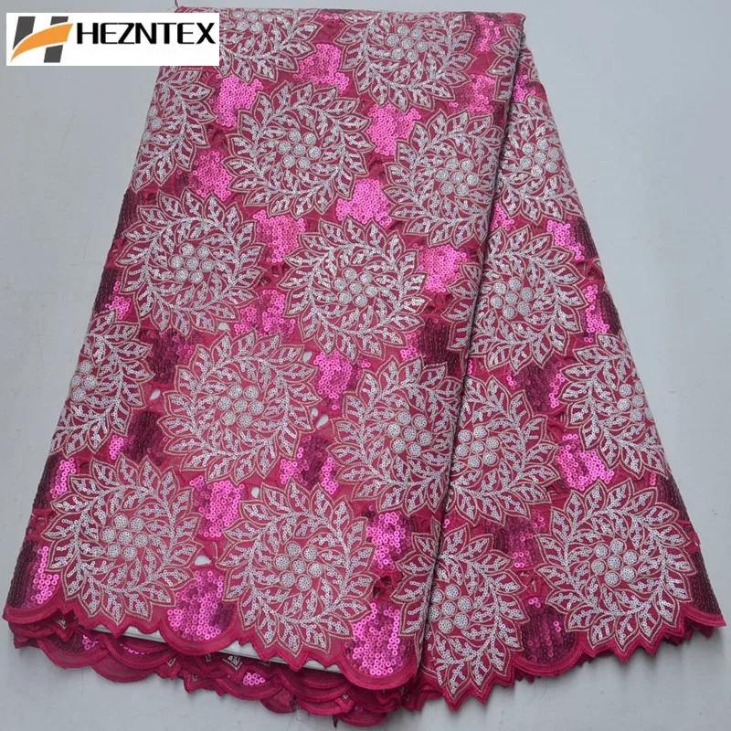 

Gorgeous African Organza Lace Fabric High Quality Tulle Lace In Switzerland Sequins Laces Fabric For Wedding Clothing PSA402-1