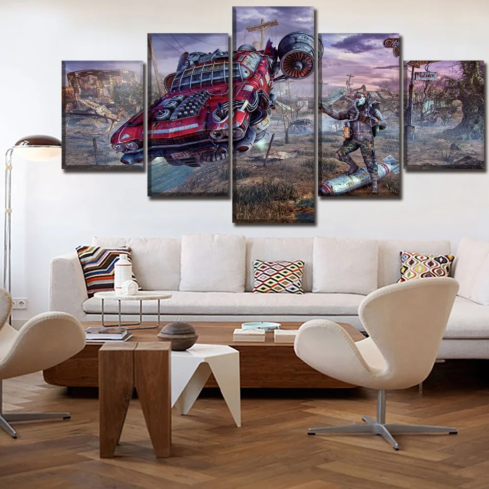 Canvas Painting Printed Wall Art 5 Piece Game Fallout Poster Modular