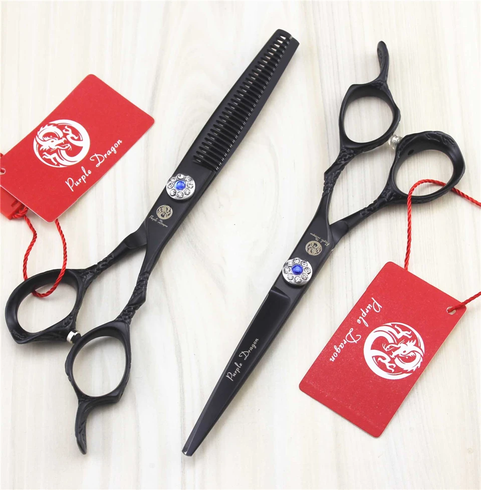 

High Quality Purple Dragon Hairdressing Scissors 6.0 in. Hair Cutting Scissors Barber Shears Thinning Tijeras Carved Salon Tools