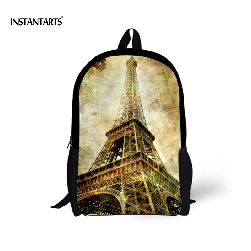 

INSTANTARTS Fashion Paris Eiffel Tower Printed School Bags for Girls Primary School Bookbags Children Book Bag Mochila Infantil