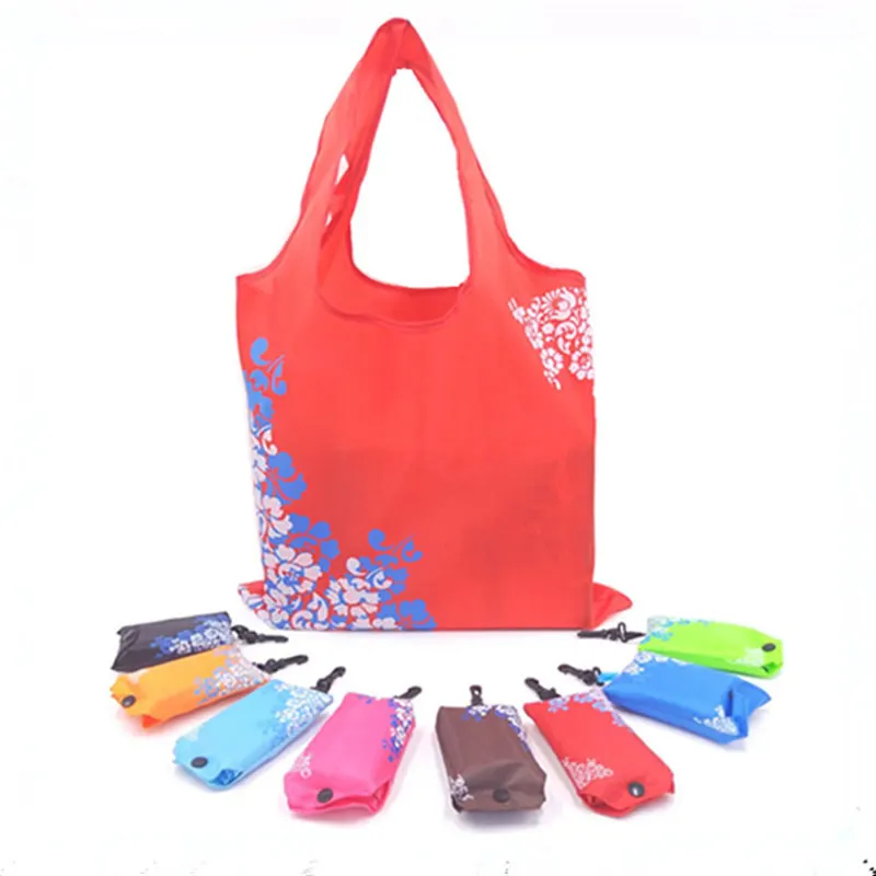 

1pcs Eco Environmental Shopping Bags Elegant Travel Shoulder Bag Pouch Tote Handbag Flower Print Folding Reusable Bag