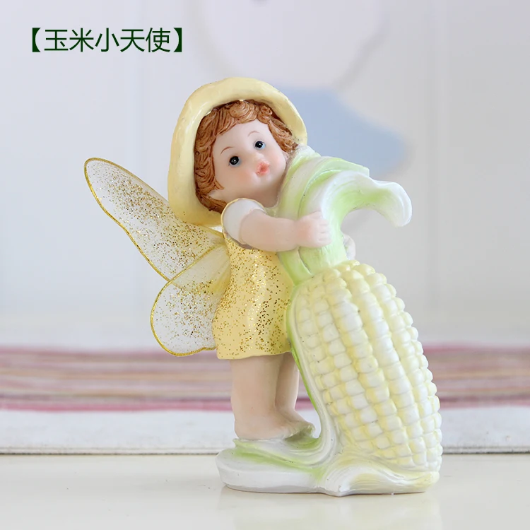 4 قطع لطيف الملاك الراتنج دمية الديكور تزيين المنزل غرفة الأطفال خزانة الإبداعية هدية عيد