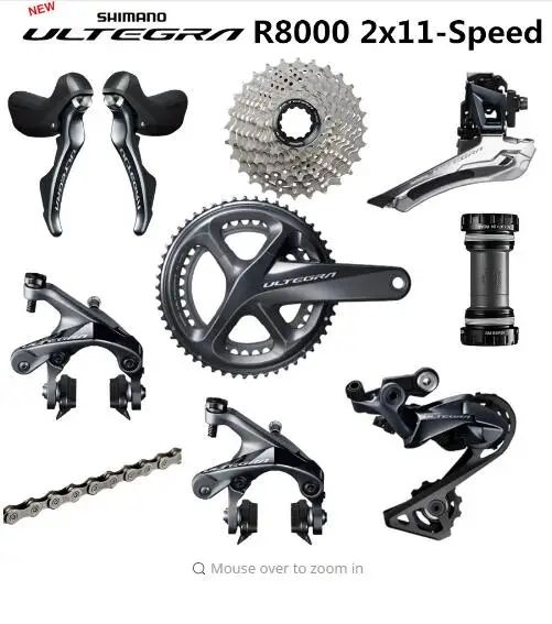 

SHIMANO ULTEGRA 8000 Groupset R8000 Derailleurs ROAD Bicycle 50-34 52-36 53-39T 165 170 172.5 175MM 11-25 11-28 11-32T 6800