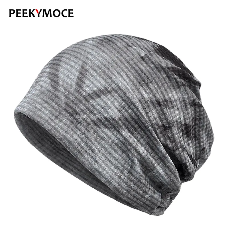 

Peekymoce Women Cotton Knitted Hat Female Winter Autumn Double Layer Fabric Hat Casual Beanie For Girls Warm Skullies Beanies