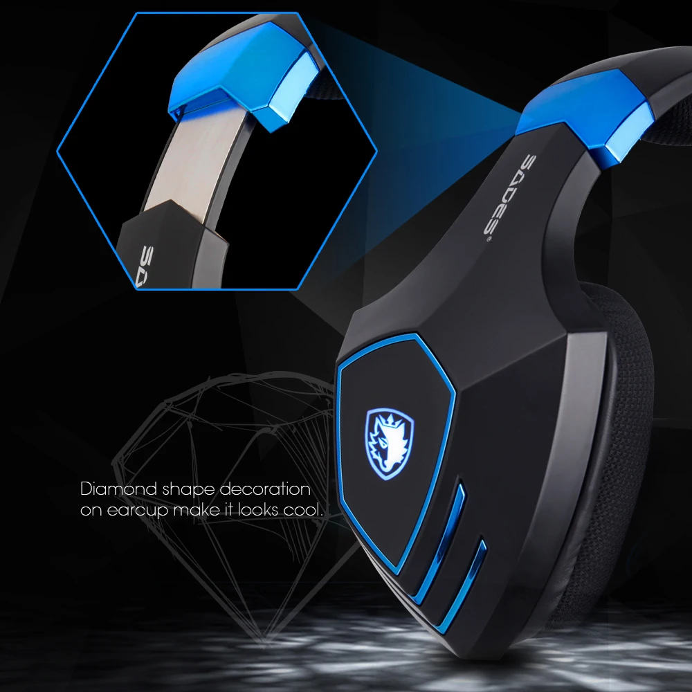  SADES Spellond Pro Bongiovi Acoustics DPS Gaming Headset Headphones Deep Bass Vibration Gamer headp