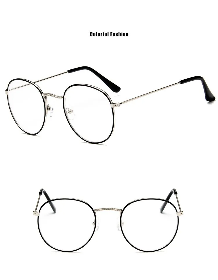 Унисекс Винтаж круглые очки для чтения Мужские Винтажные Солнцезащитные очки личности в студенческом стиле очков ясно солнцезащитные