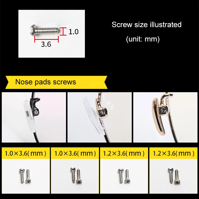 1 Box Glasses Repairing Kit Mini Screwdriver Nose Pads for Watches Laptop Jewellery DTT88