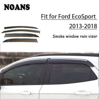 

NOANS 4pcs For Ford EcoSport 2018 2017 2016 2015 2014 2013 Accessories Auto Car Windows Sun Rain Visor Door Shield Trim