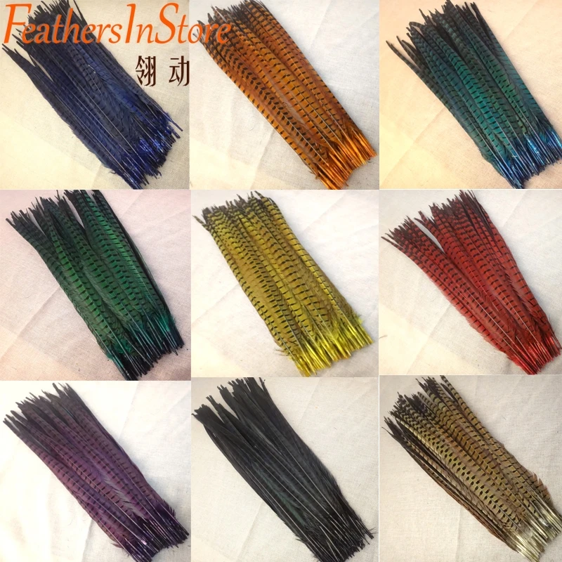 

Free Shipping 50pcs 50-55cm 20-22 inches natural dyed pheasant feather tail Ringneck pheasant feather tail