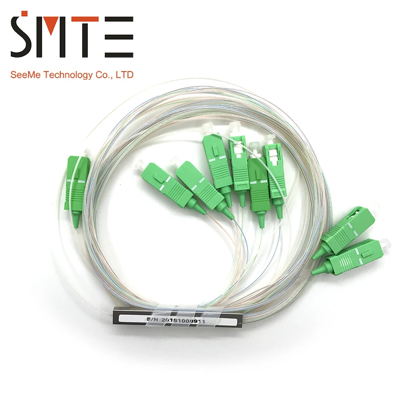 

10pcs/lot Mini Fiber Optic PLC Splitter SC/APC 1 to 8 0.9mm Steel Tube 1m