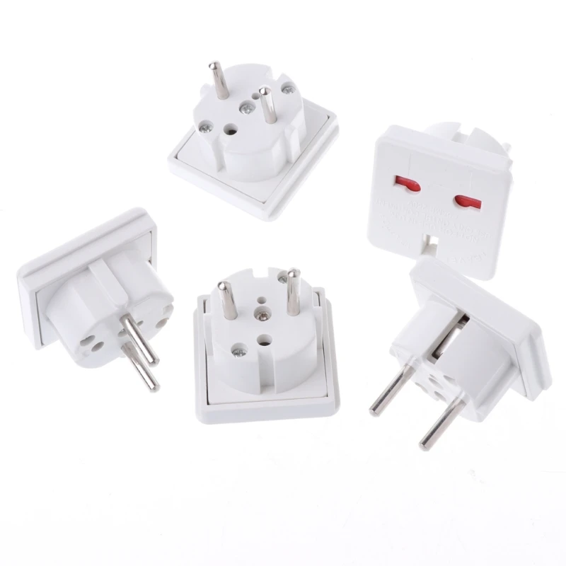 

5Pcs Universal Converter Socket UK To EU Travel Power Plug Adapter Accessory New