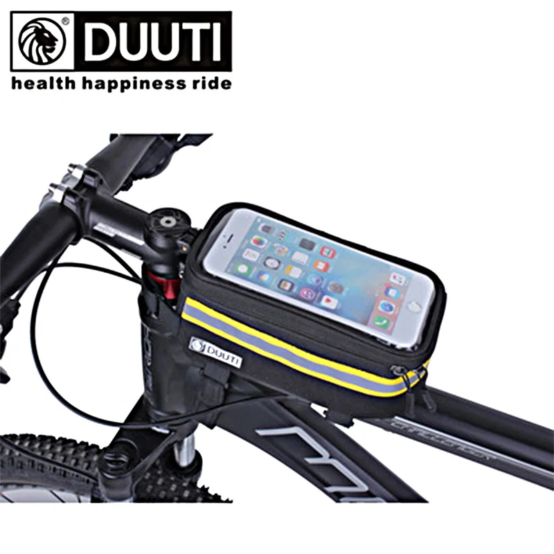  S/L Bicycle Bags Touch Screen Waterproof Cycling MTB Frame Front Tube Storage Bag With Reflective S