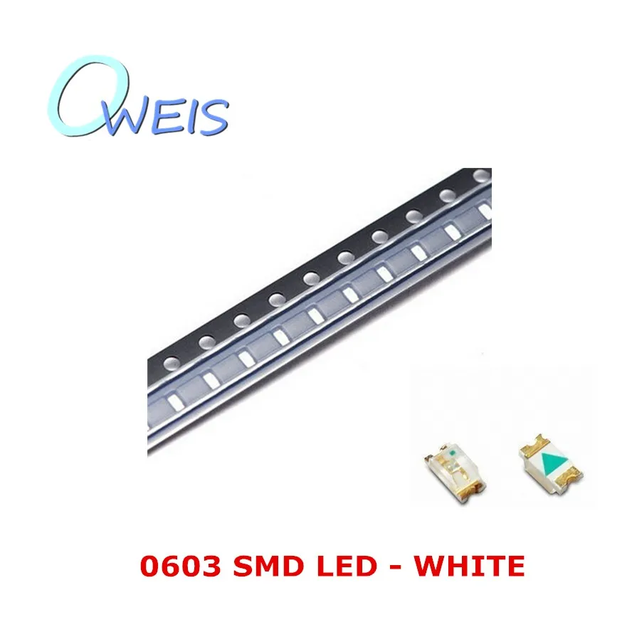 

200PCS 0603 super bright WHITE SMD LED 1608 indicator sign light emitting diode light beads lamp FREE SHIPPING