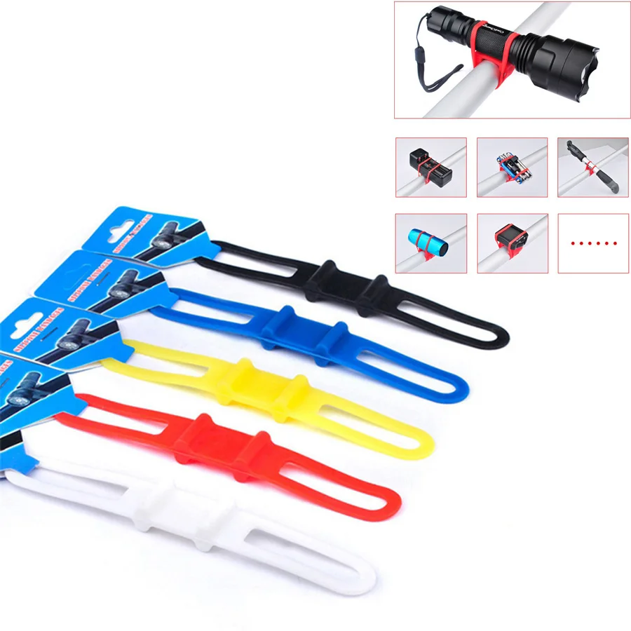 

Random Soft silicone Binding Led flashlight bandage For Led torch Bicycle bandages Flashlight Mount Holder For Hiking Camping