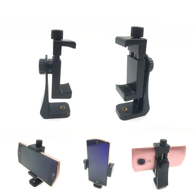 

Universal Tripod Mount Adapter Cell Phone Clipper Holder Vertical 360 Rotation Tripod Stand for iPhone X 7 plus Samsung