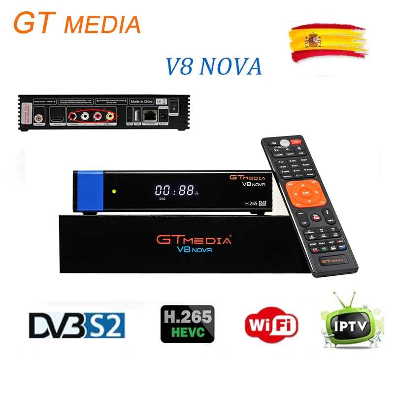 

Gtmedia V8 NOVA Blue same as freesat V9 SUPER DVB S2 satellite receiver Builtin wifi support H.265 replace frees at V8 super