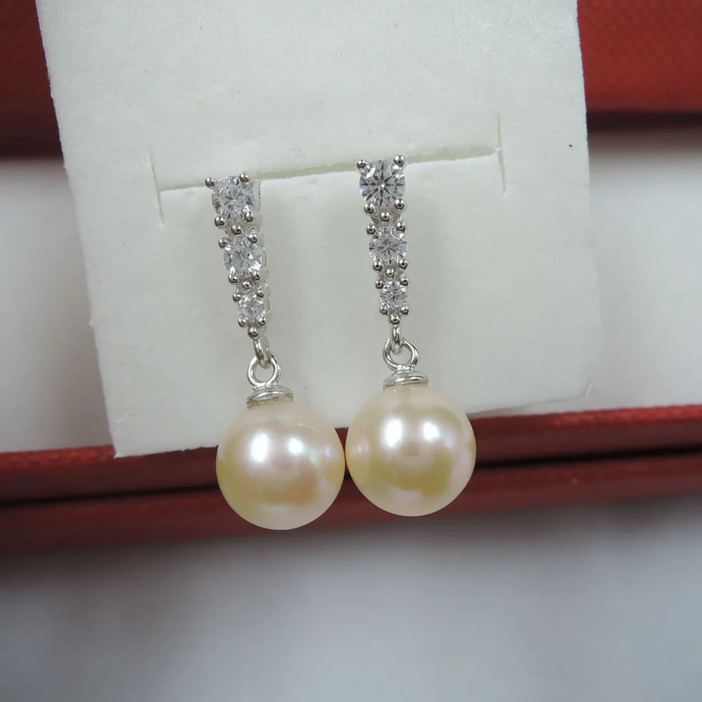 HIGH QUALITY PEARL EARRING,100 nature freshwater pearl earring,AAAA perfect round pearl,100
