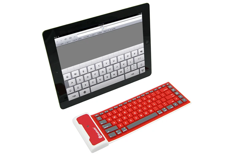 Mini Silicone Flexible Bluetooth Keyboard Tablet Waterproof Dustproof Portable Folding Roll Up