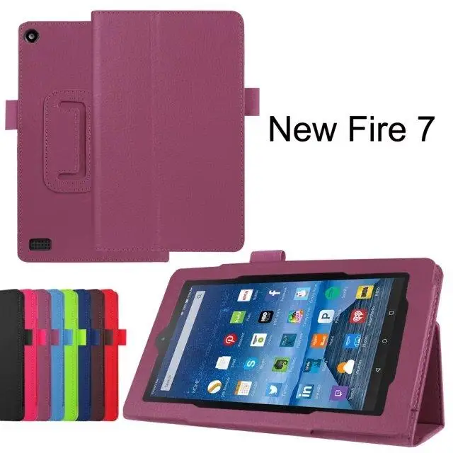 Кожаный смарт чехол с подставкой для нового kindle fire 7 2015 "para электронной книги s