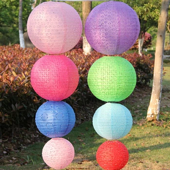

Free Shipping 20PCS/LOT 10"(25cm) 2016 New Design Paper Lantern With Hollow Out Pattern Party Decoration
