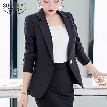 

chamarras de mujer vadim 2019 jaqueta women office jacket blaiser feminino colbert dames long sleeve women 5027 80