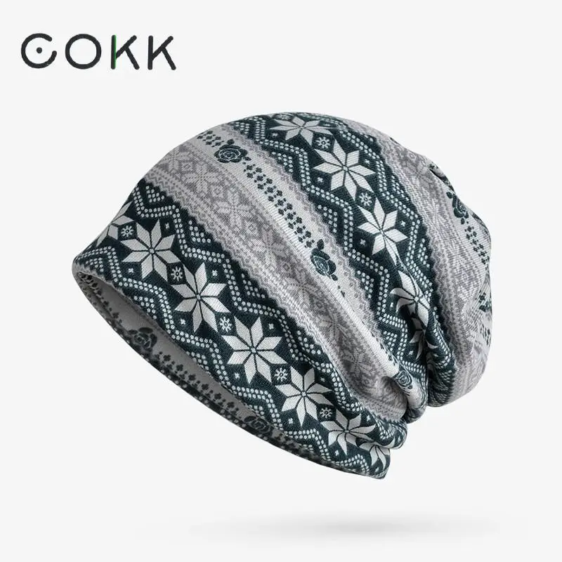 

COKK Winter Bonnet Hats For Women Men Skullies Beanies Knitted Hat Female Caps Windproof Mask Bone Male Hat Outdoor Turban Hat